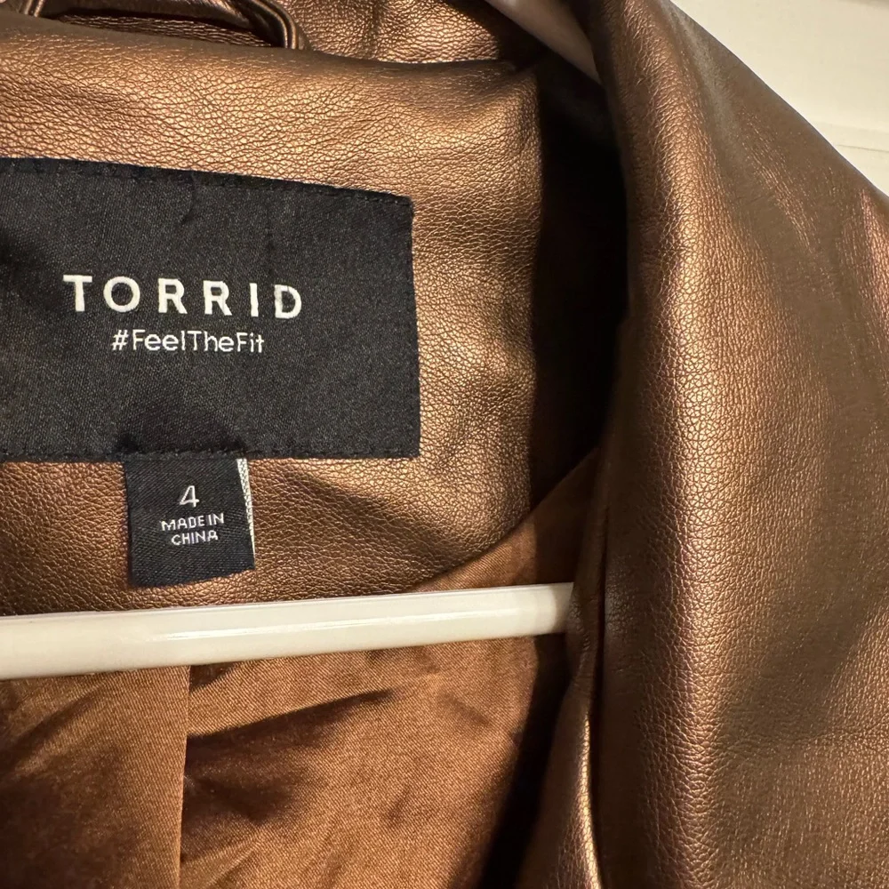 Torrid Faux Leather Bronze Jacket - Picture 2 of 5
